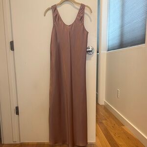 Modern Citizen Sleeveless Satin Maxi Dress - Rose Gold